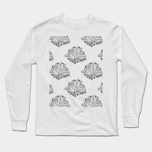 Leaf Doodle Seamless Surface Pattern Design Long Sleeve T-Shirt